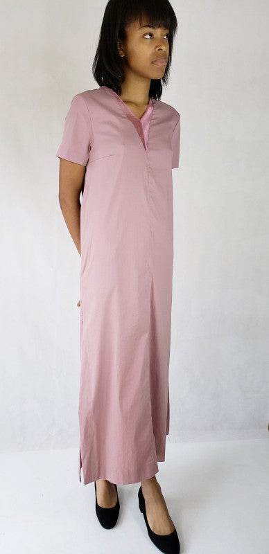 Maxi dress long side slits deep v neck with pocket
