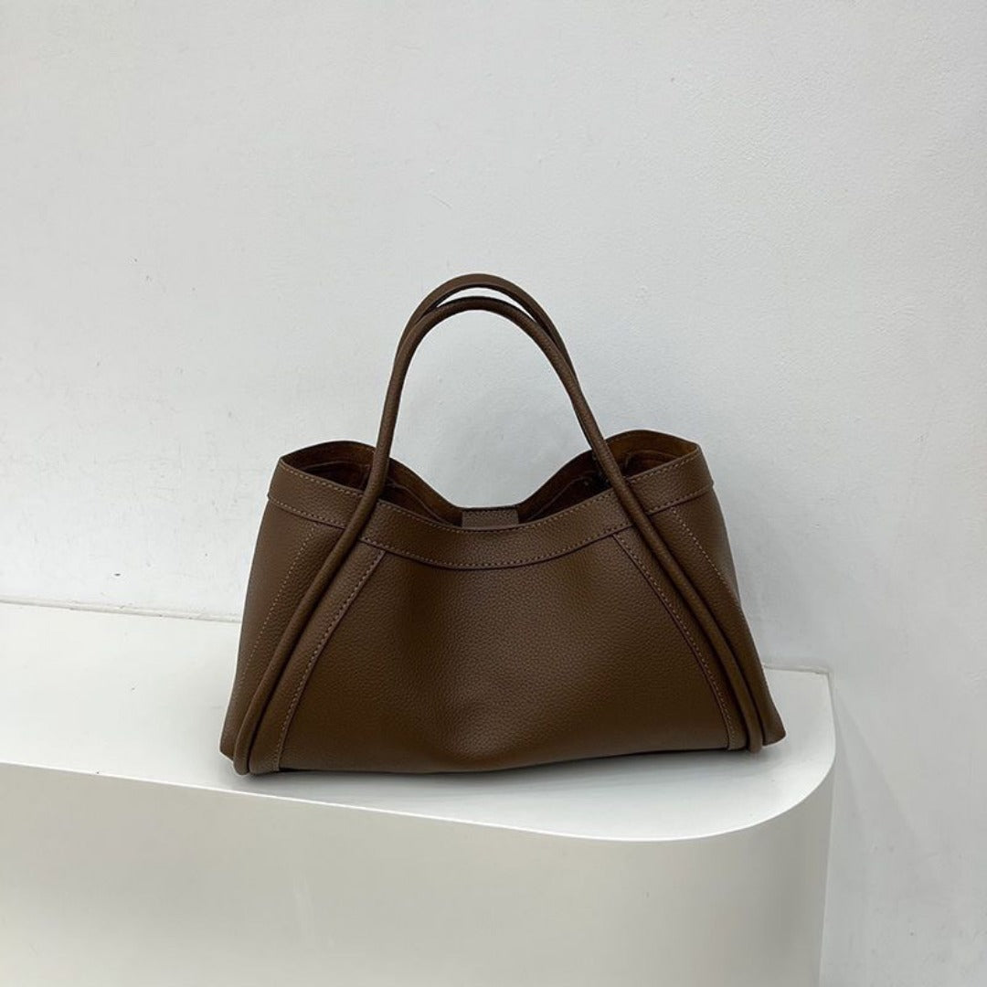Large capacity top handle bag, casual minimalist popular versatile tote purse, retro commuter tote bag, shoulder bag with crossbody strap