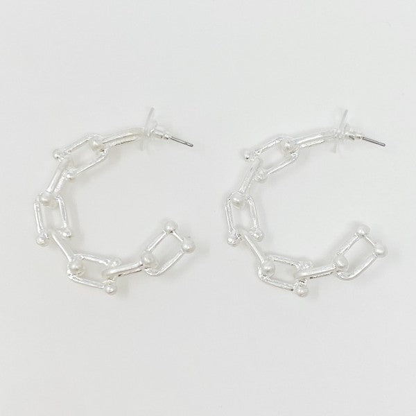 Chained Link Hoop Earrings