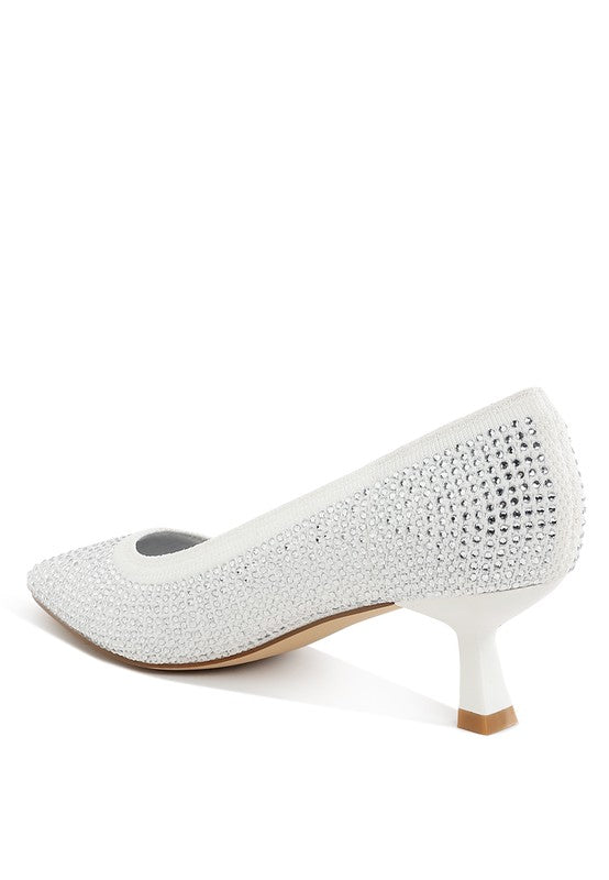 Vimto Breathable Flyknit Rhinestone Pumps
