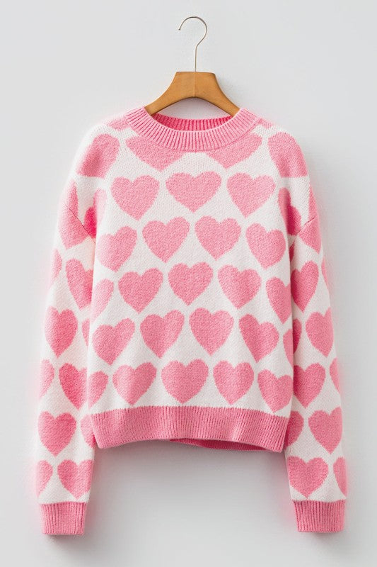Valentine Heart Drop Shoulder Sweater