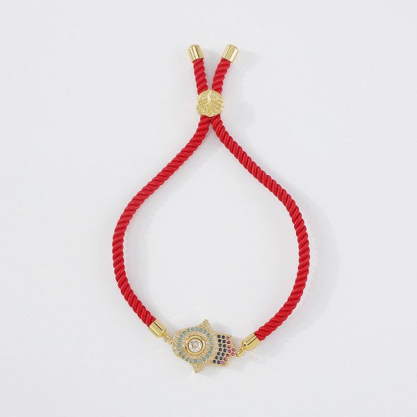 18K Gold Plated Hamsa Cord Bracelets