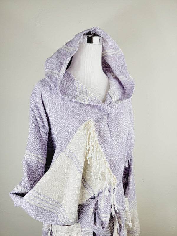 Unisex Robe, Beach or spa Robe with pockets - Lila