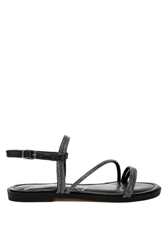 Bawley Rhinestone Strappy Flat Sandals