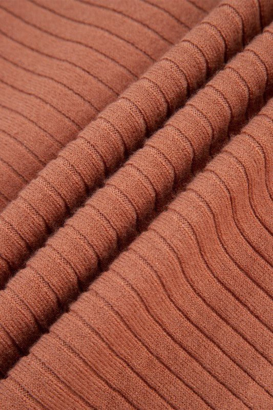 Ribbed Knit Button Front Dolman Sleeve Sweater Car
