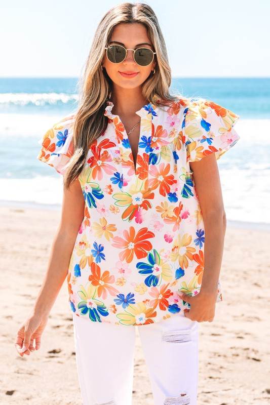 Chelsea Floral Bouquet Flutter Top