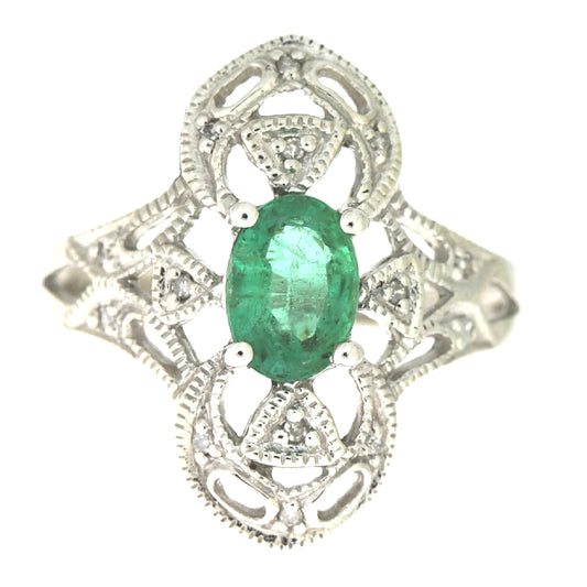 .70ct Emerald Diamond Ring 10KT White Gold