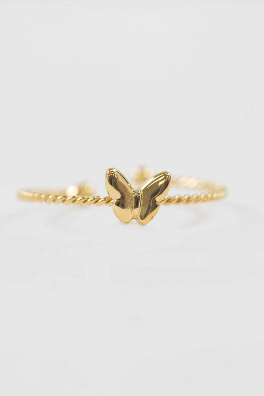 Butterfly Charm Adjustable Ring