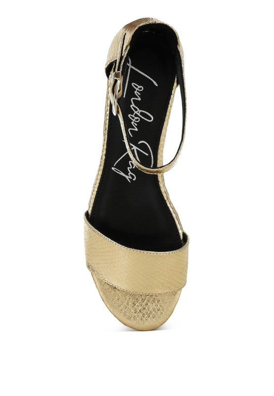 Utah Faux Leather Snake Wedge Espadrilles
