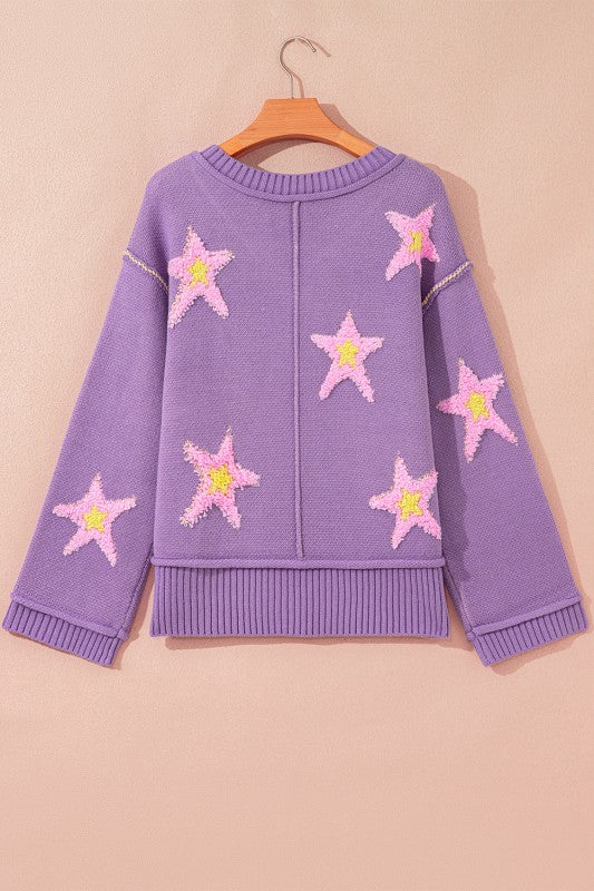 Aubrey Brushed Star Oversize Sweater