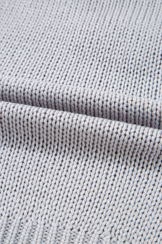 Solid Bow Applique Cap Sleeve Sweater