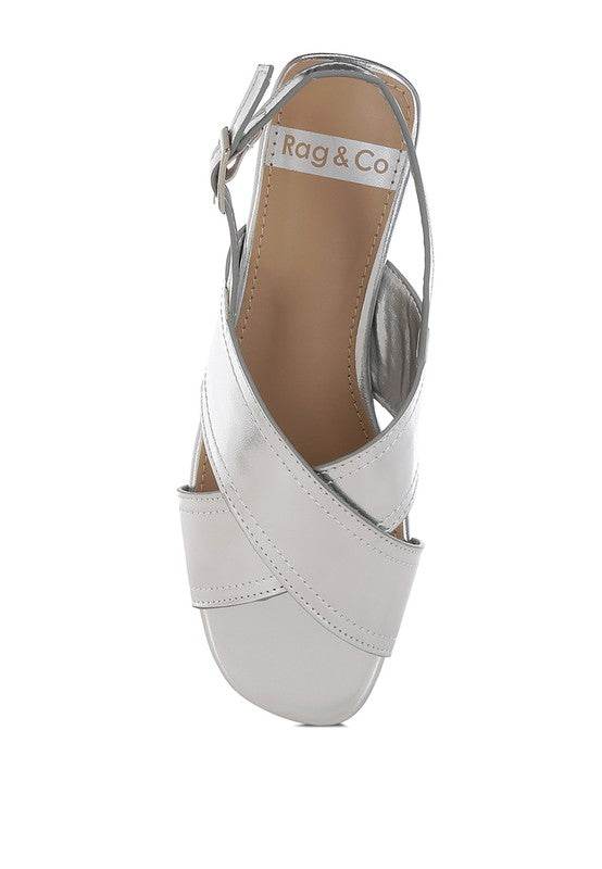 Kanon Metallic Pleather Criss-Cross Flats