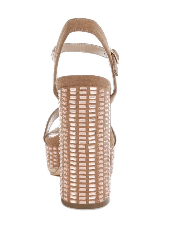 Starlet Rhinestones Embellished Ankle Strap Heels