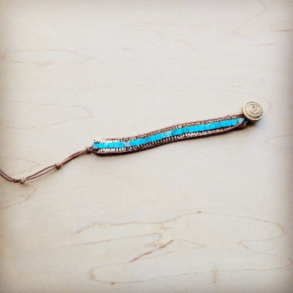 xxWoven Turquoise & Bronze Stacked Stone Bracelet