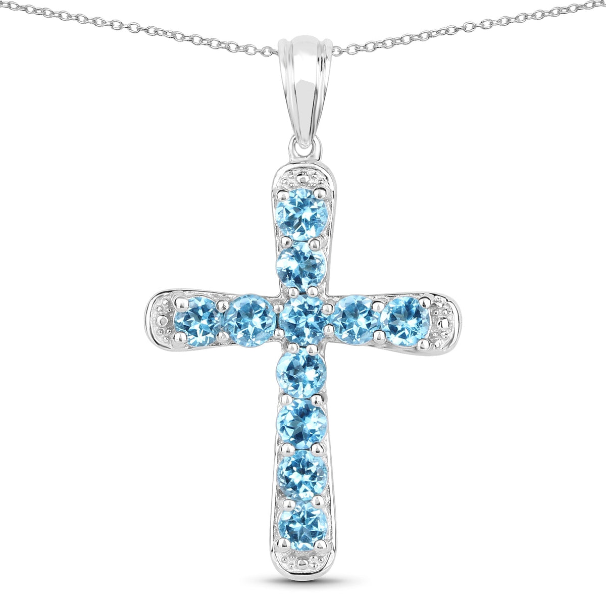 3.85 Carat Genuine Blue Topaz .925 Sterling Silver Pendant
