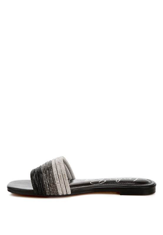 Chrisy Rhinestone Strap Slip On Flats