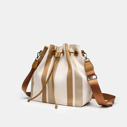 Elegant Canvas Women's Bags Crossbody – Fashionable Shoulder Bucket Bag, Vintage Small College Portable Tote hobo