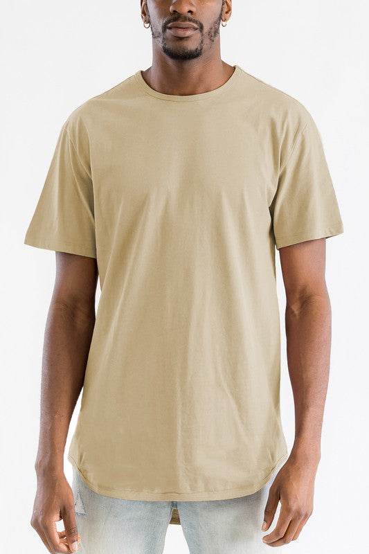 Extended Scallop Round Neck Tshirt