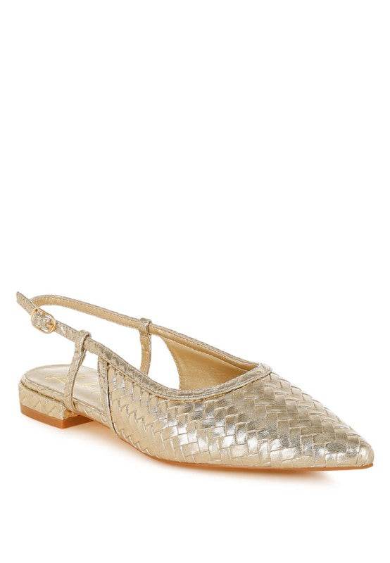 Kurina Metallic Woven Slingback Sandals