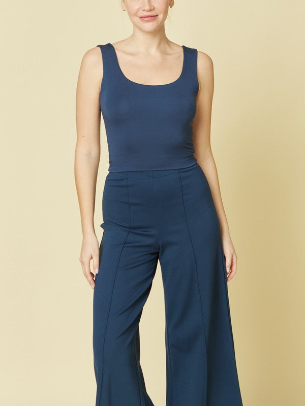 BAMBOO DOUBLE LAYER CROP TANK