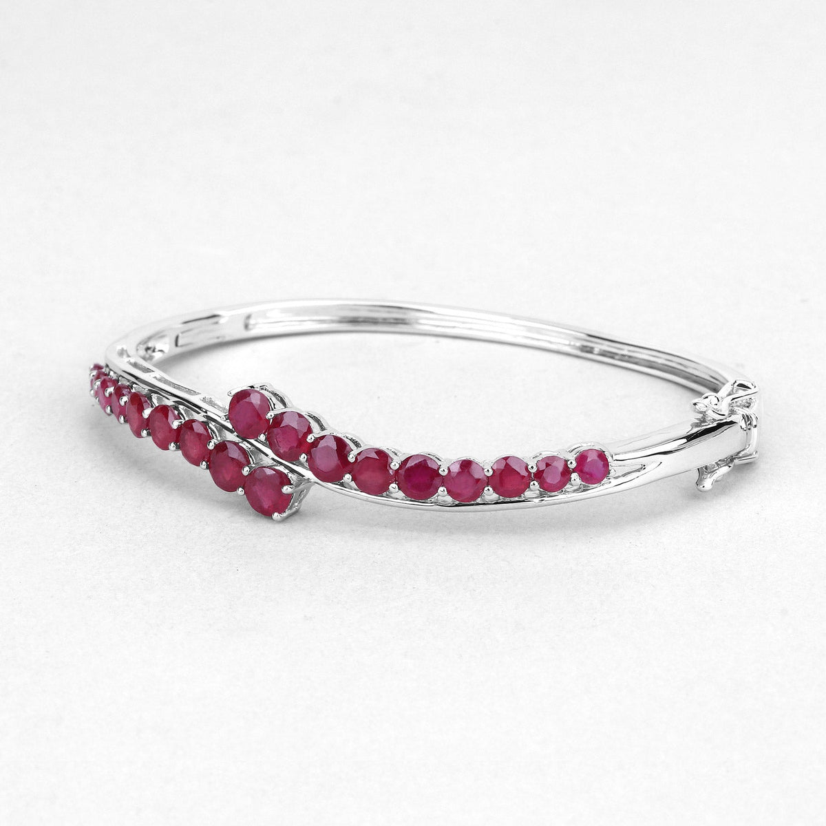 9.10 Carat Glass Filled Ruby .925 Sterling Silver Bangle