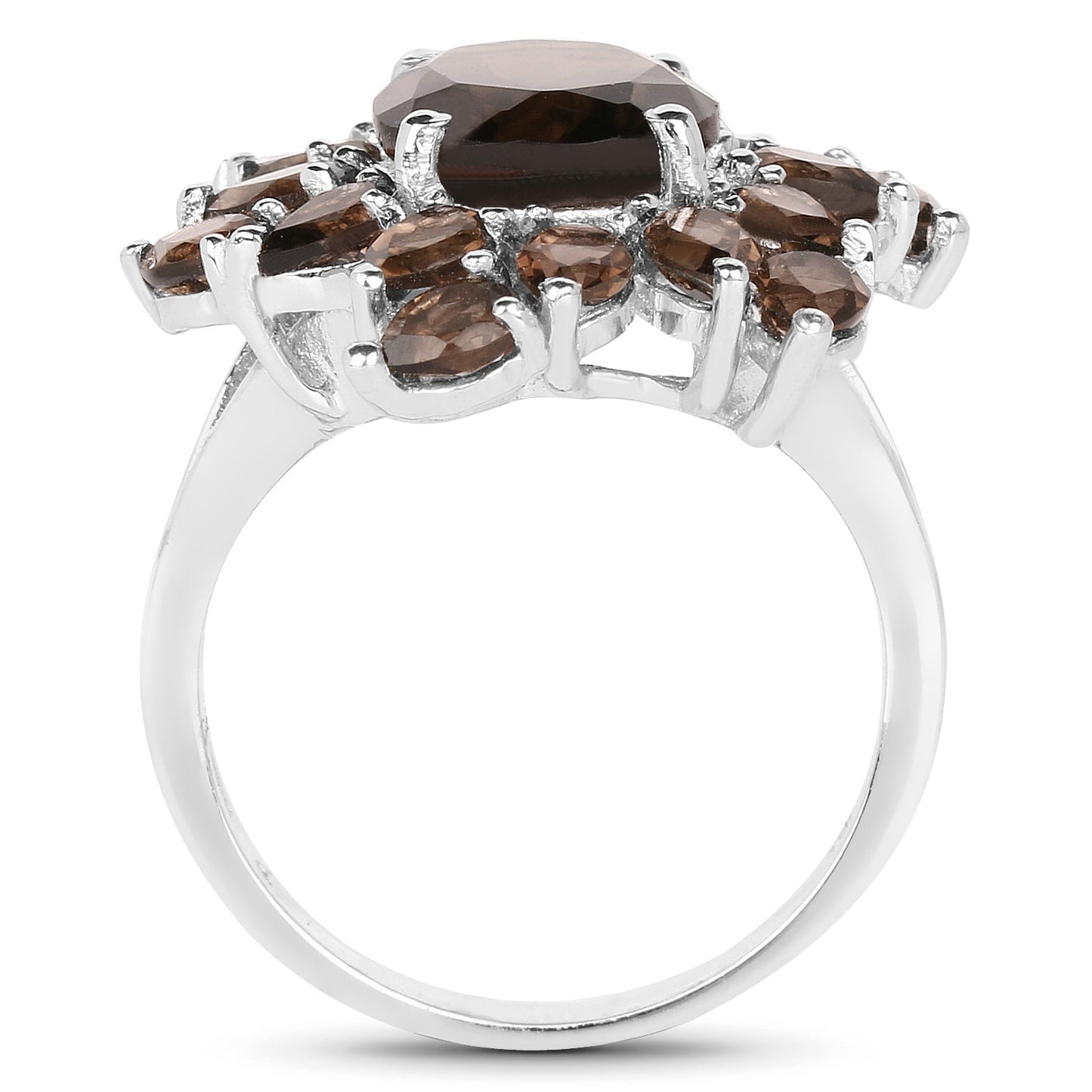 5.69 Carat Genuine Smoky Quartz .925 Sterling Silver Ring