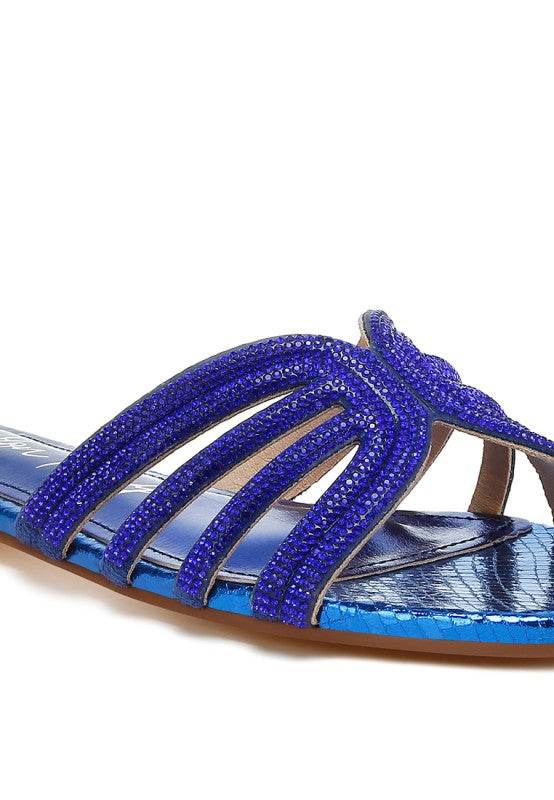 Dindy Rhinestone Cut Out Flats