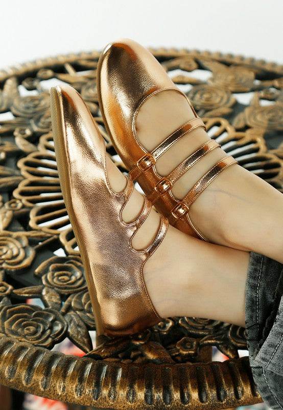 Macarina Triple Strap Mary Jane Ballerinas