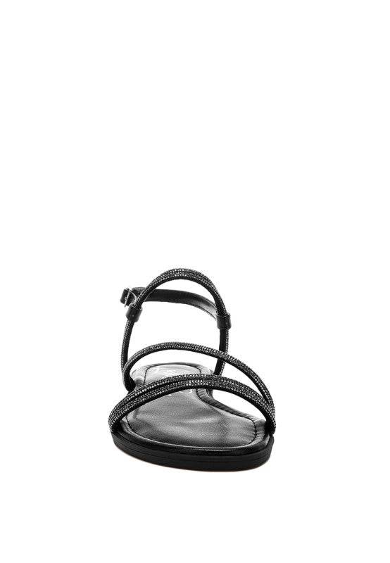 Bawley Rhinestone Strappy Flat Sandals