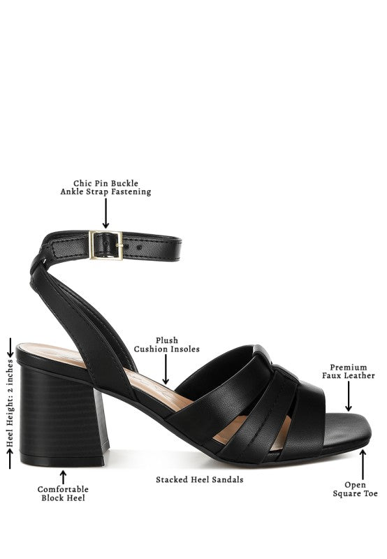 Signora Pin Buckle Ankle Strap Sandals