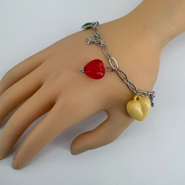 Chain with Multiple Charm Heart Bracelets