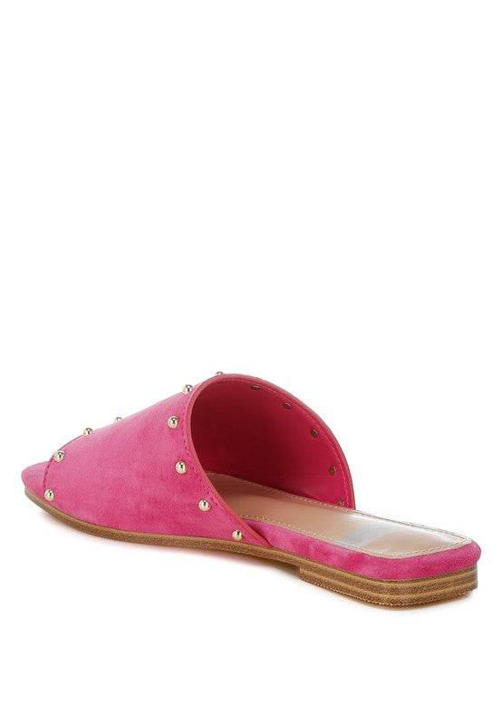 Odalia Soft Suede Leather Studded Flats
