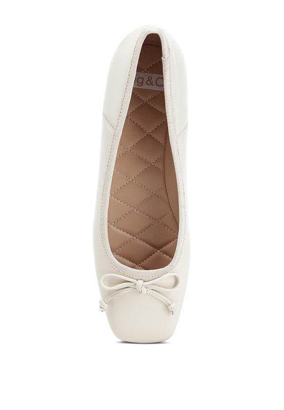 Lutten Square-Toe Bow Ballerinas