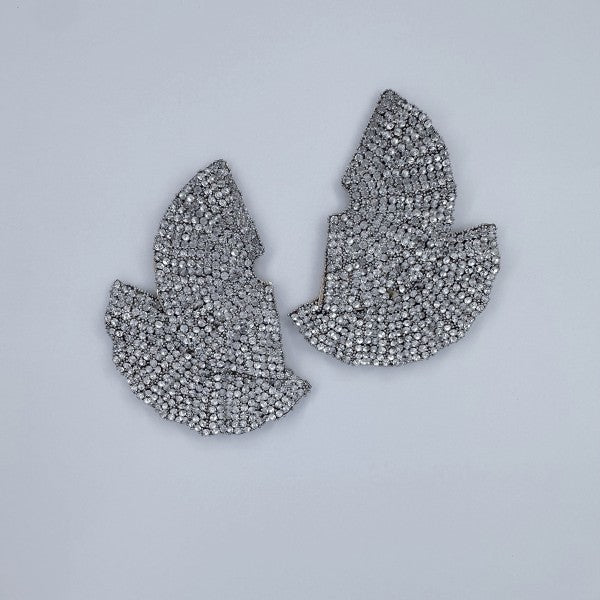 Rhinestones Double Fan Shape Earrings