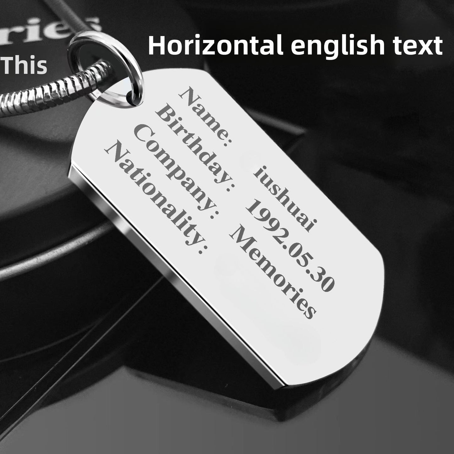 Custom Necklace Female Pendant Dog Tag Personalized Stainless Steel Ladies Birthday Gift