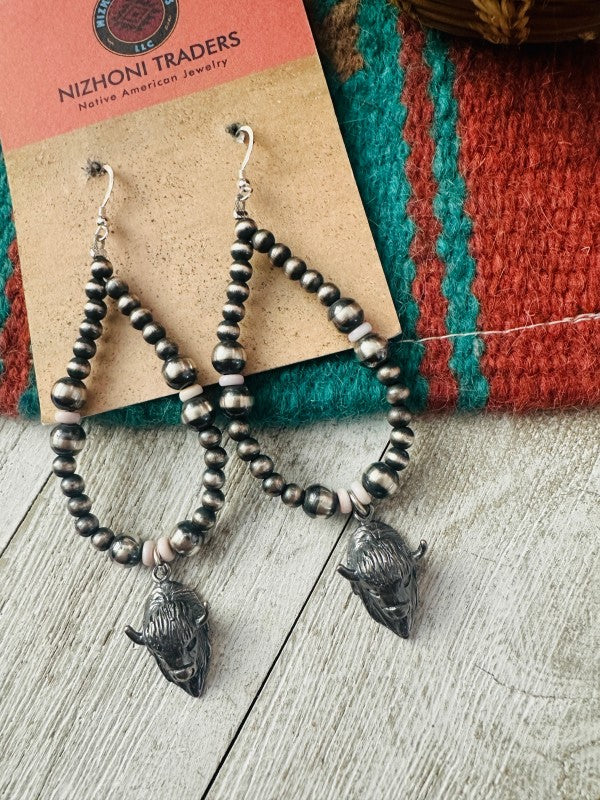 Navajo Queen Pink Conch & Sterling Silver Pearl Bu