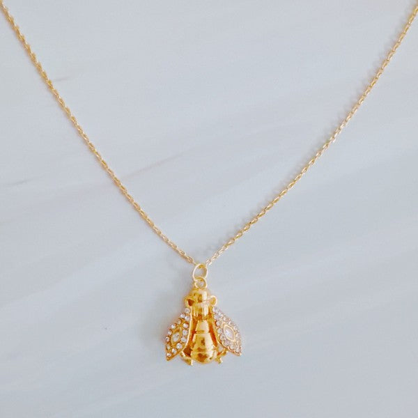 Timeless Vintage Bee Pendant Necklace