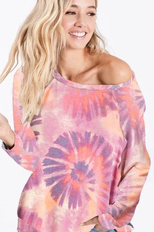BiBi Tie Dye Print Terry T-Shirt