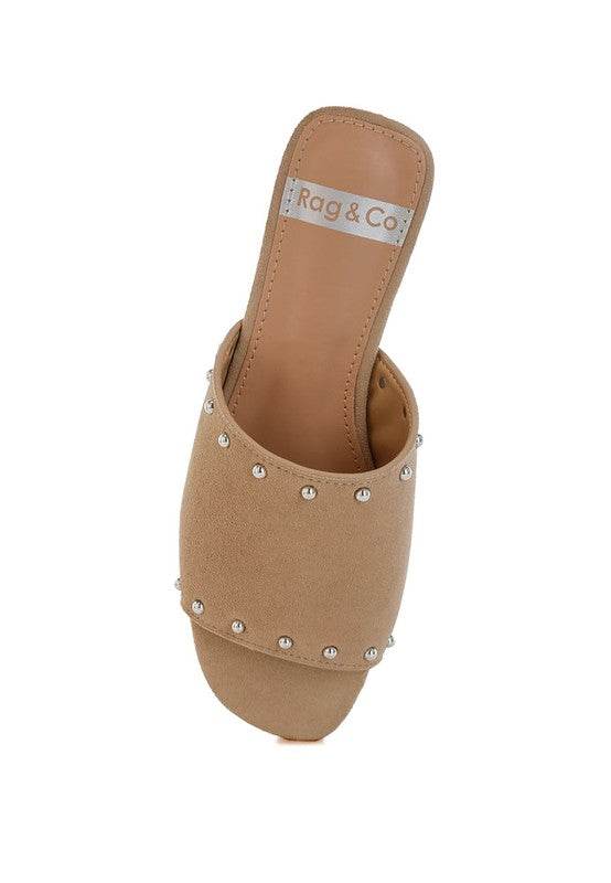 Odalia Soft Suede Leather Studded Flats