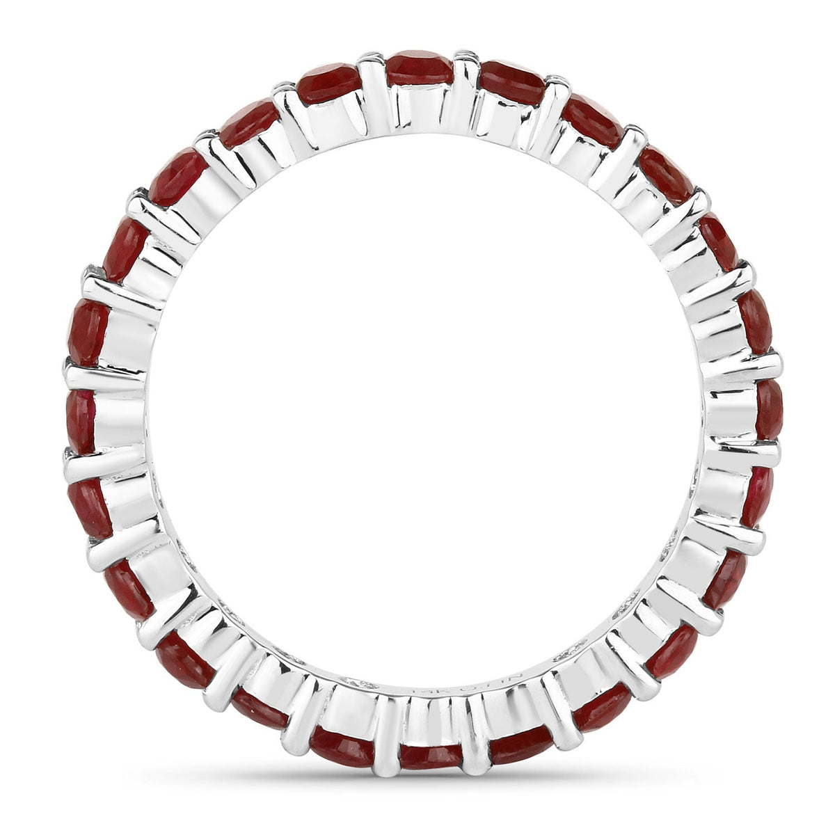 1.63 Carat Genuine Ruby 14K White Gold Ring
