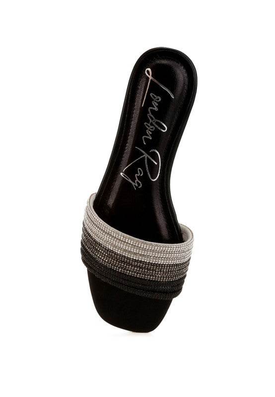 Chrisy Rhinestone Strap Slip On Flats