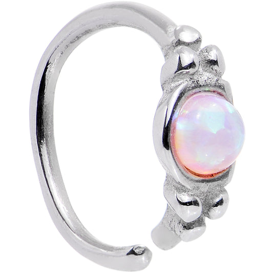 18G 5/16 Pink Synthetic Opal Seamless Circular Ring
