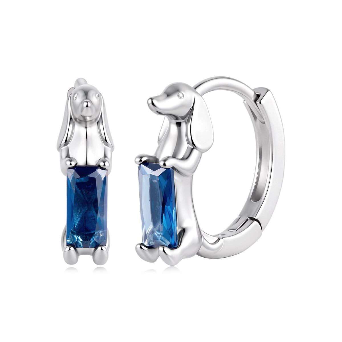 925 Sterling Silver White Gold Plated CZ Pavé 1.3 x 0.4 cm Hoop Earrings for Women