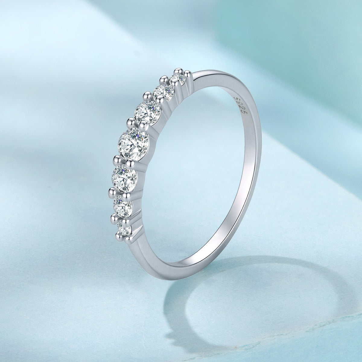 925 Sterling Silver White Gold Plated CZ Size 6 Ring for Women