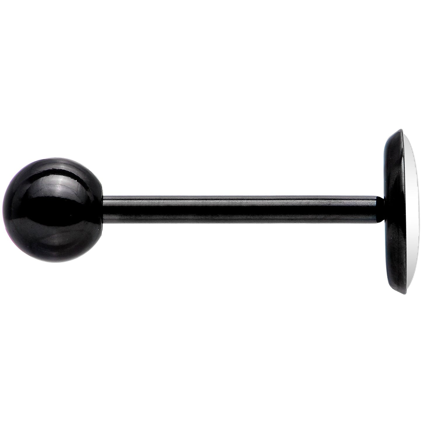 Black on Blue Paw Print Black Barbell Tongue Ring