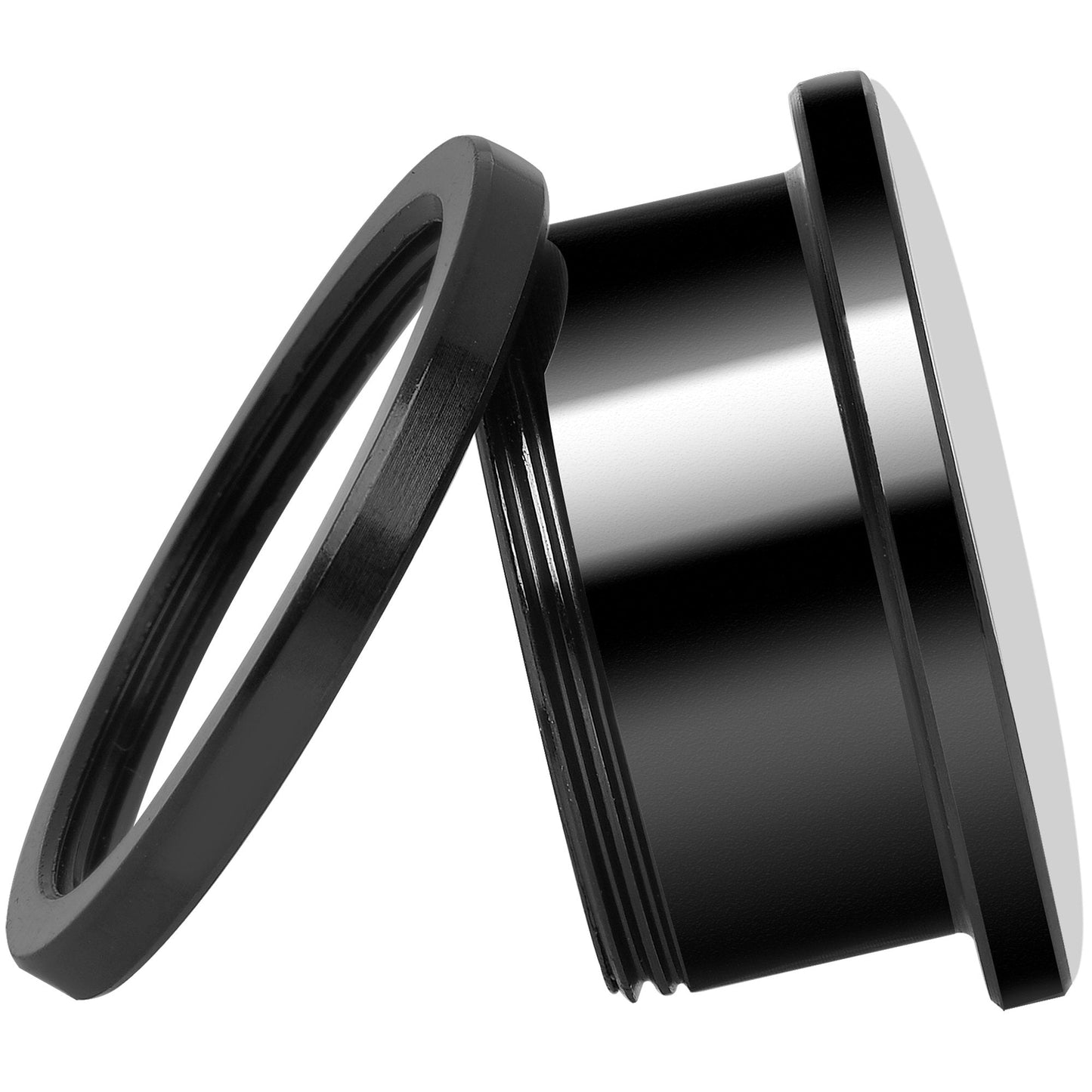 Black White Tiger Eyes Black Anodized Screw Fit Plug Set 18mm