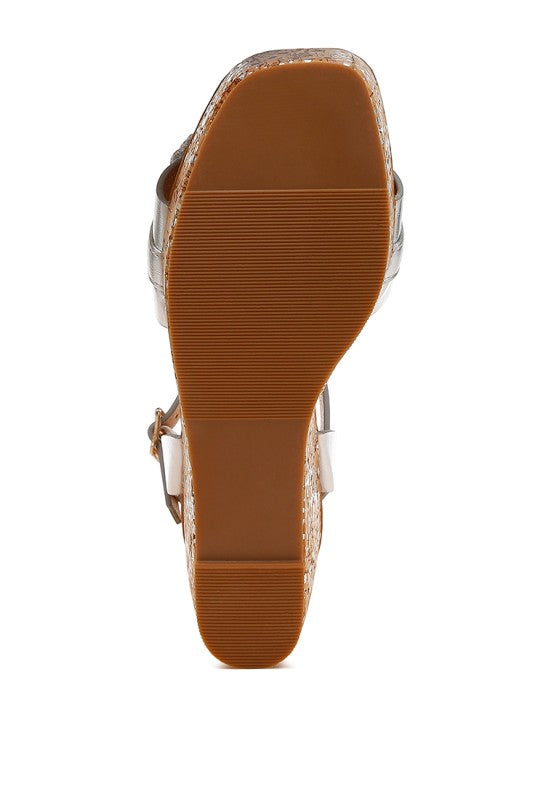 Emelda Chain Link Detail Wedge Sandals