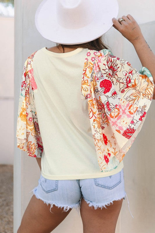 Sariyah Floral Half Batwing Sleeve Blouse