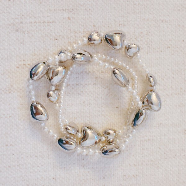 Annie Puffy Hearts Bracelet Set Of 3