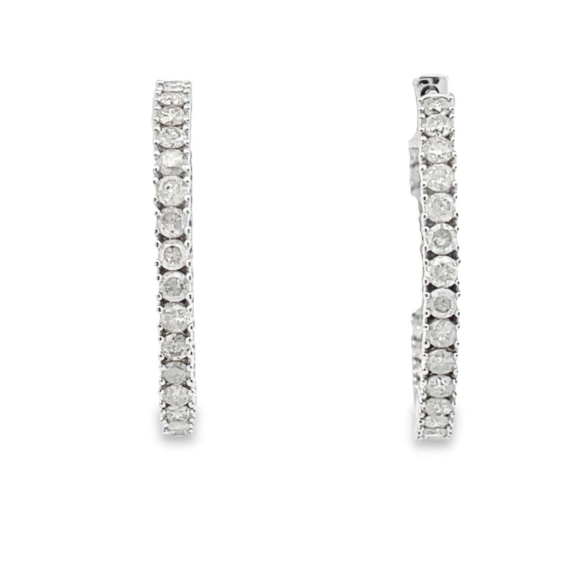 1.53ct Diamond Hoop Earrings 10KT White Gold